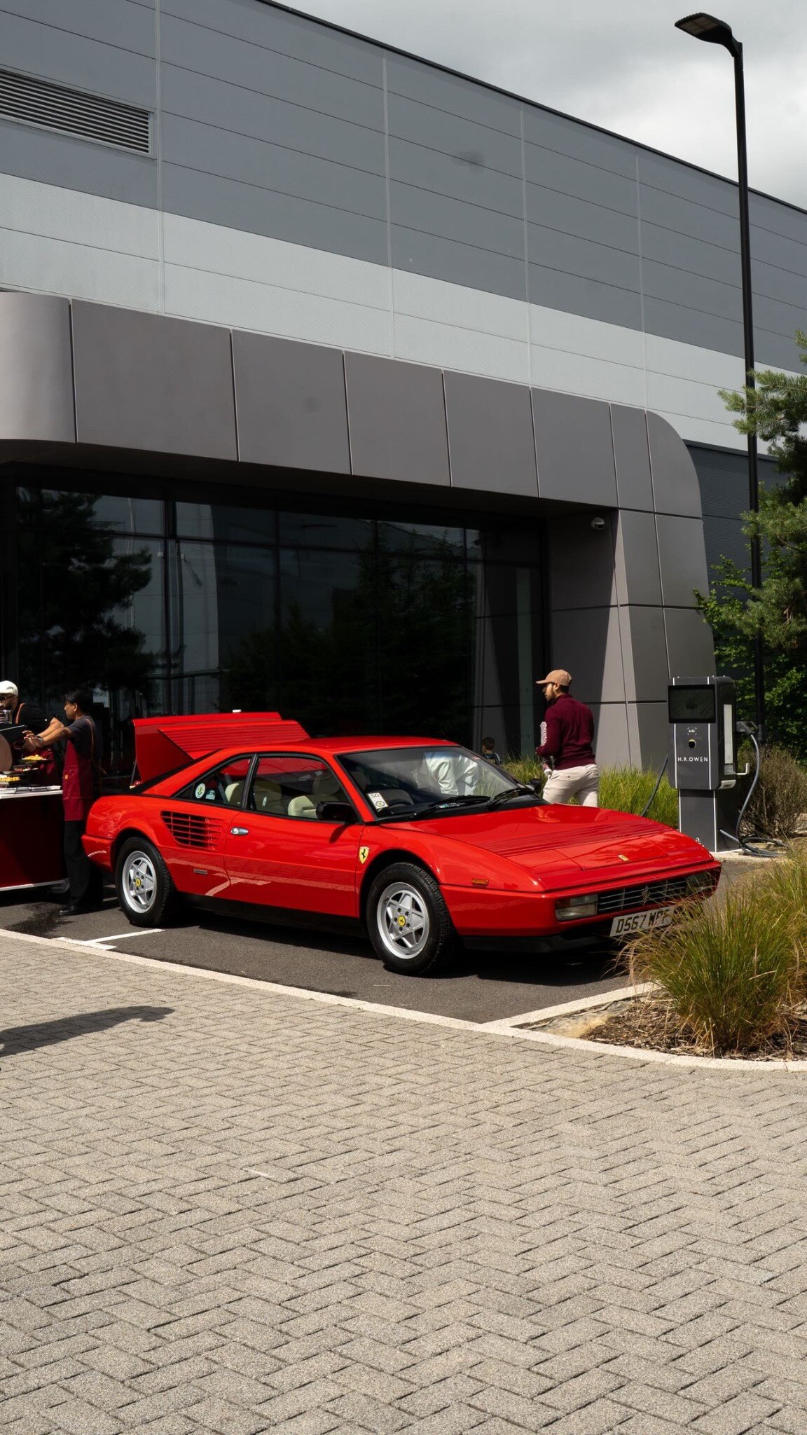 V80 Ferrari Mondial arriving at an H.R. Owen hospitality event